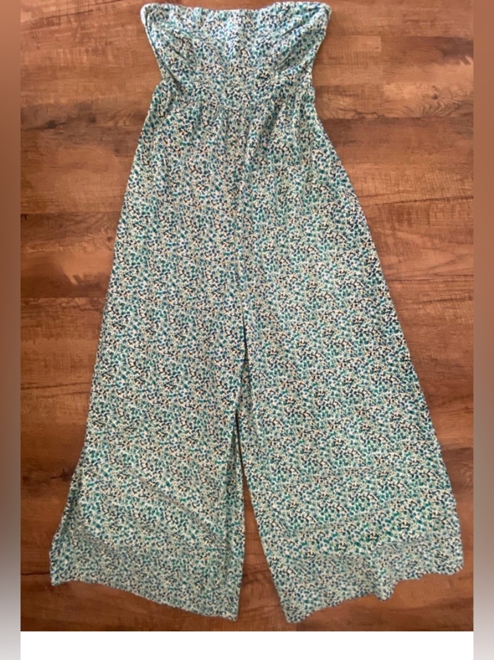 Free people Wide-Leg Floral Jumpsuit in Teal and Navy